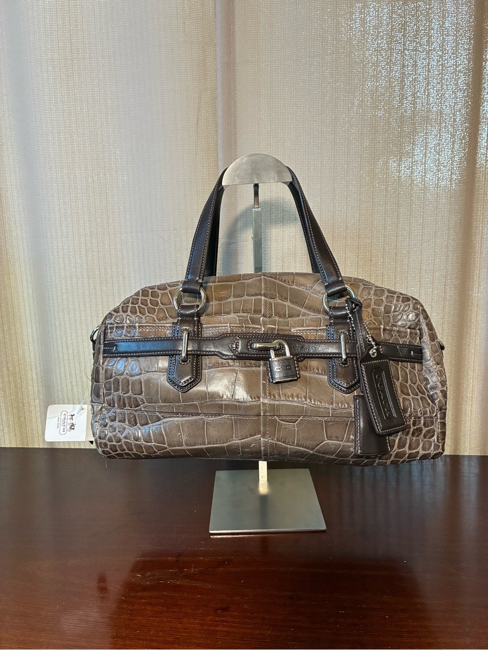 Coach Chelsea Croc-Embossed Satchel NWT